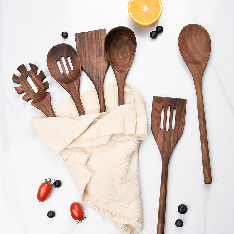 6-Piece Black Walnut Kitchen Utensils - Sustainable Living