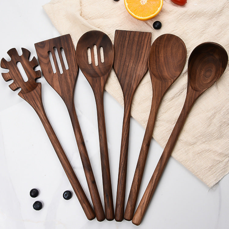 6-Piece Black Walnut Kitchen Utensils - Sustainable Living