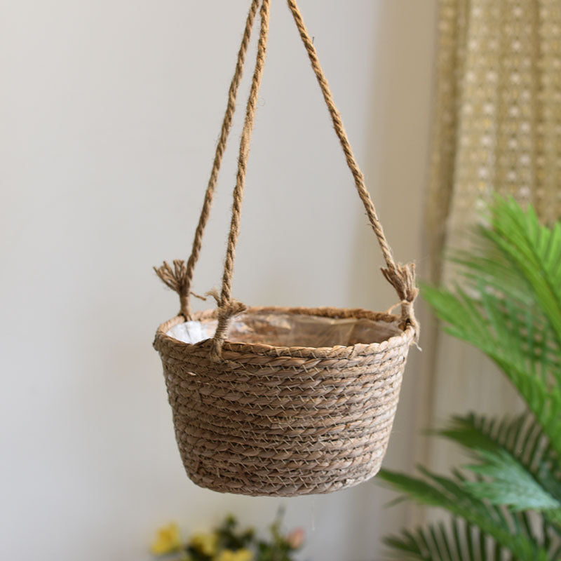 Straw Hanging Flower Baskets - Sustainable Living