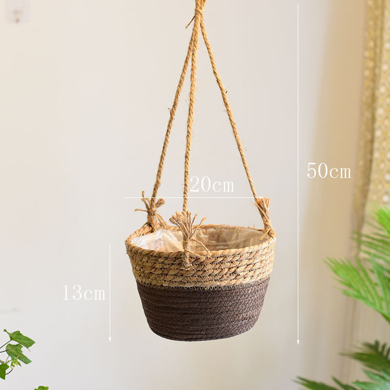 Straw Hanging Flower Baskets - Sustainable Living