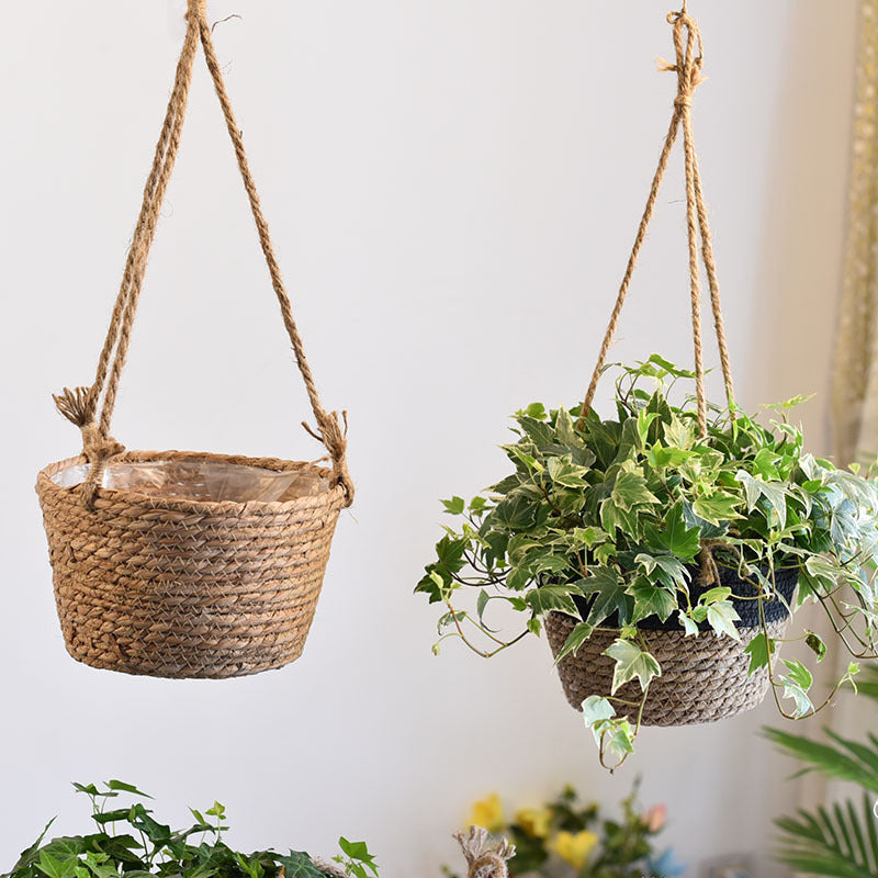 Straw Hanging Flower Baskets - Sustainable Living