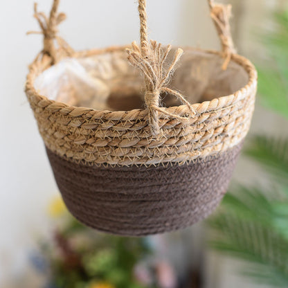 Straw Hanging Flower Baskets - Sustainable Living