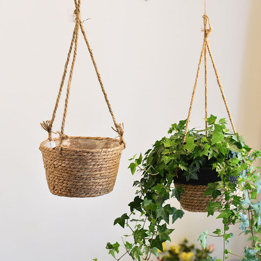 Straw Hanging Flower Baskets - Sustainable Living