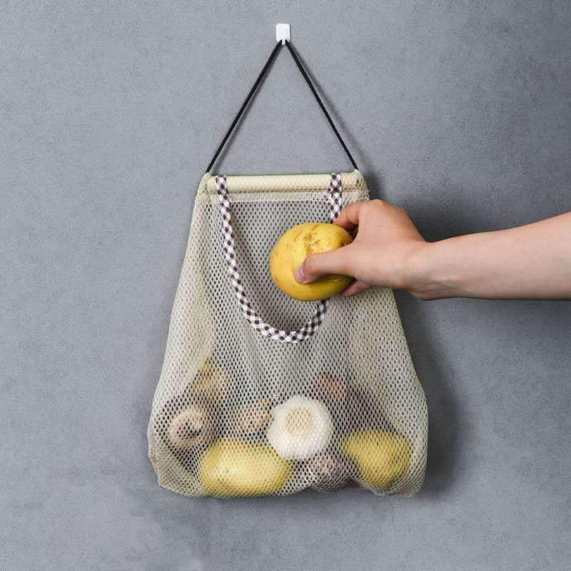 Hangable Vegetable Storage Net Bag Eco Friendly Onion Storage Grocery Store Bag Vegetable Bags Reusable Kitchen Accessories - Sustainable Living