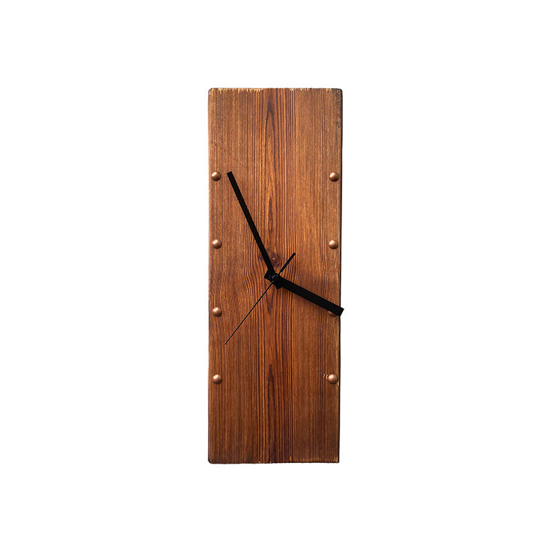 Vintage Solid Wood Art Deco Rectangular Wall Clock - Sustainable Living