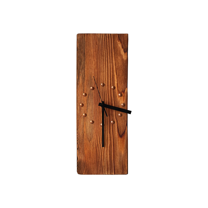 Vintage Solid Wood Art Deco Rectangular Wall Clock - Sustainable Living