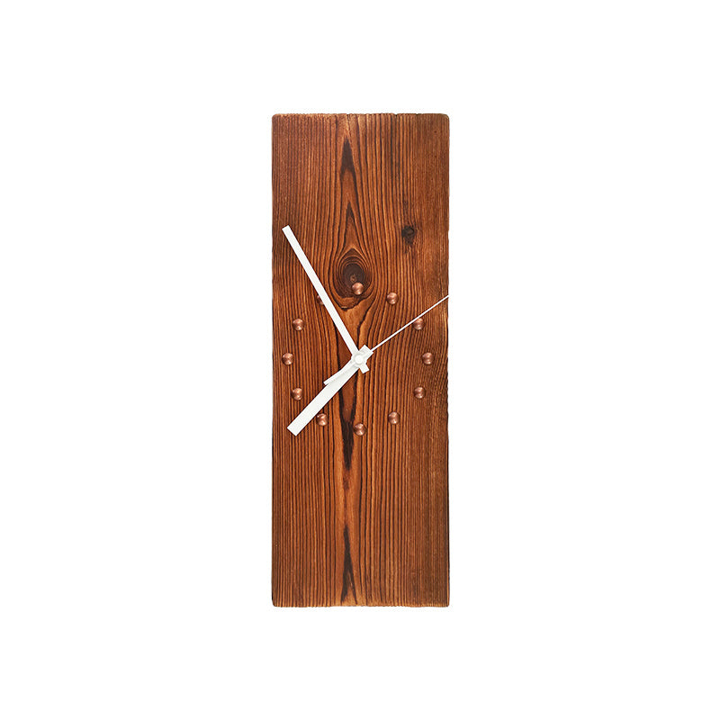 Vintage Solid Wood Art Deco Rectangular Wall Clock - Sustainable Living